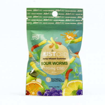 Just CBD sour worms - gumové bonbóny 100 mg CBD