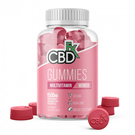 CBDfx Multivitamín pre ženy 1500 mg CBD Vegan Gummies (240 g)